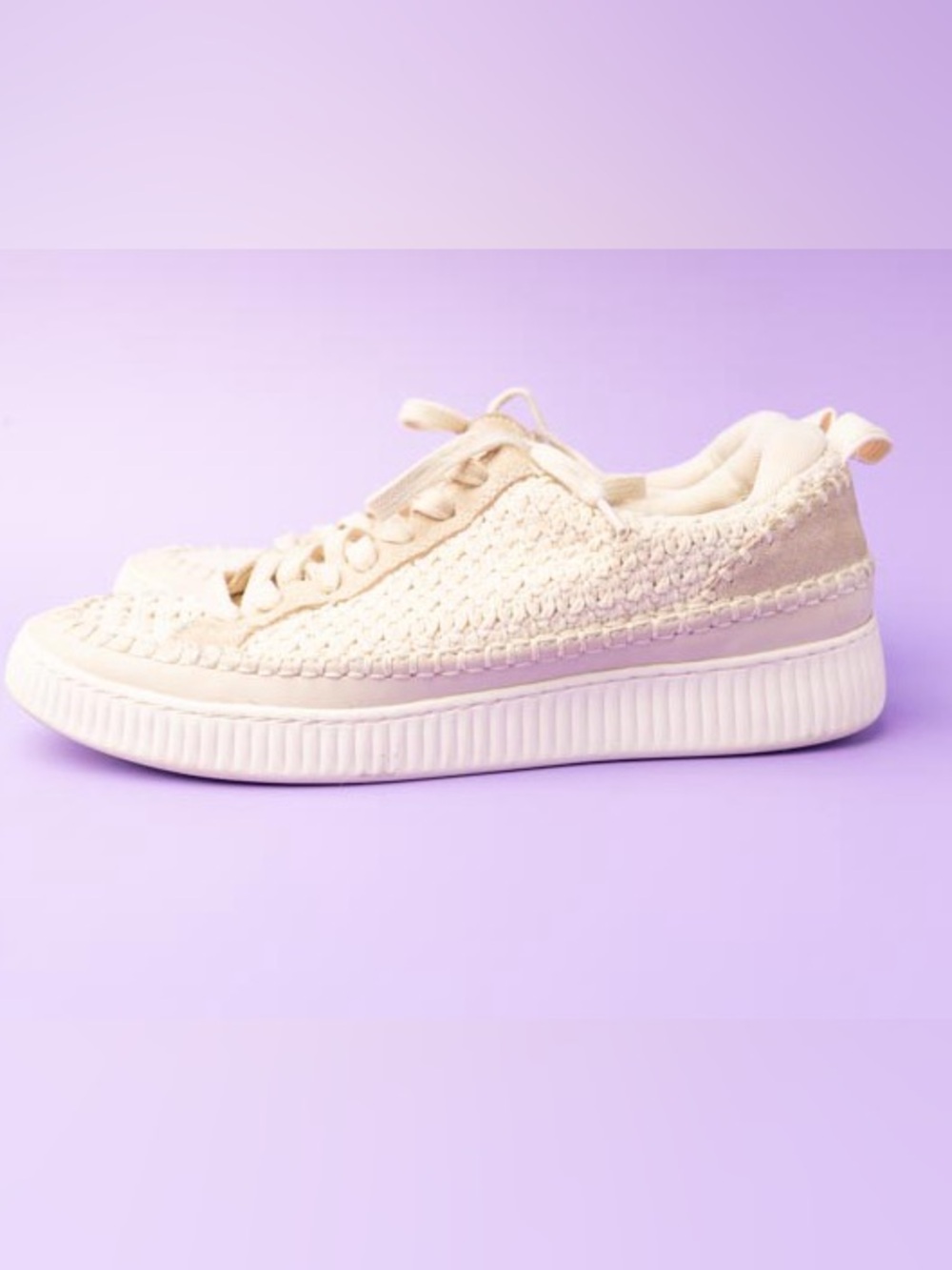 Dolce Vita Cream Woven Platform Sneakers - Picture 8 of 11